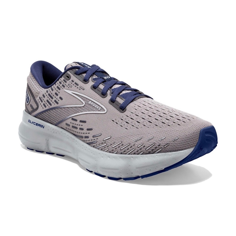 Brooks Glycerin 20 Mens Running Shoes Grey Navy Blue Size 10.5